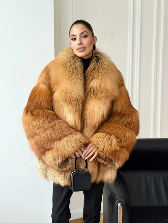 Шуба из лисы огневки