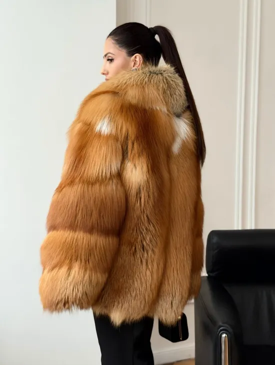 Шуба из лисы огневки