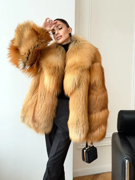 Шуба из лисы огневки
