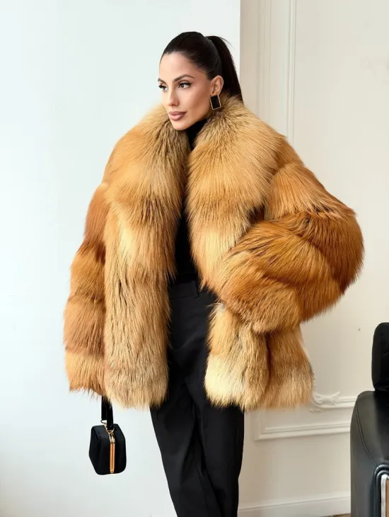 Шуба из лисы огневки