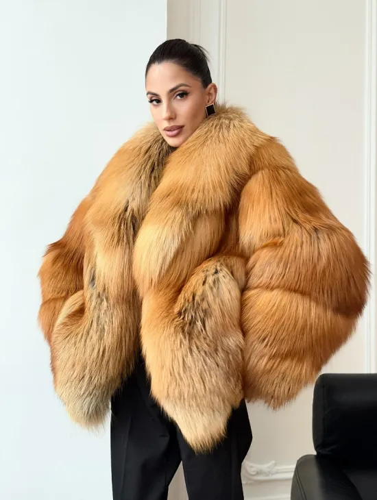 Шуба из лисы огневки