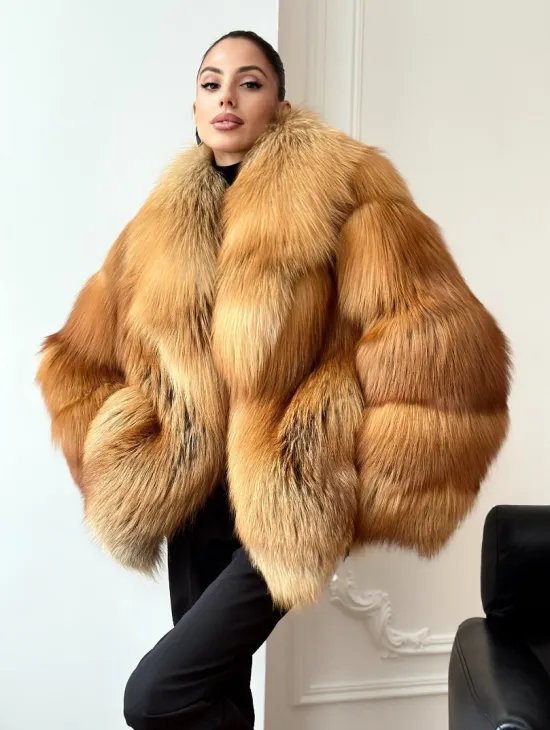 Шуба из лисы огневки