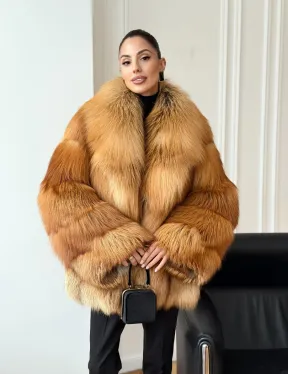 Шуба из лисы огневки