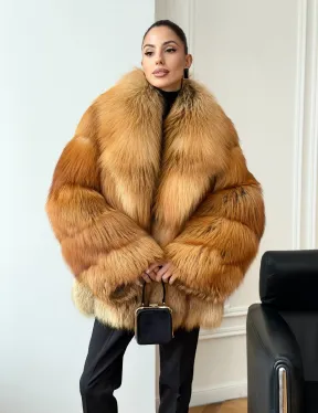 Шуба из лисы огневки