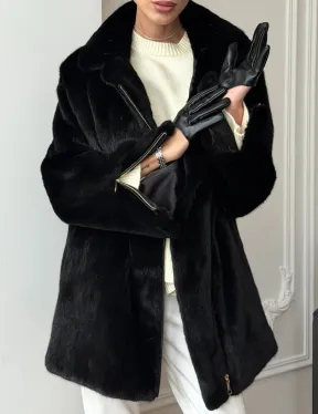 Черная норковая косуха