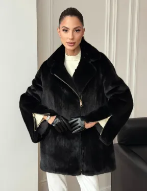 Черная норковая косуха