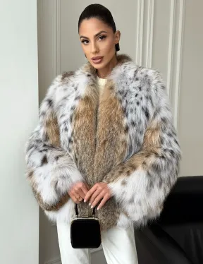 Шуба из натурального меха рыси