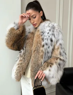 Шуба из натурального меха рыси