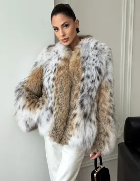 Шуба из натурального меха рыси