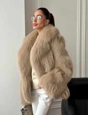 Шуба из лисы в росшив