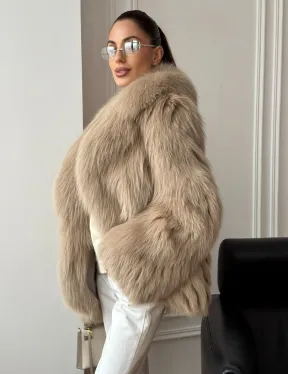 Шуба из лисы в росшив