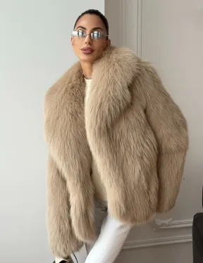 Шуба из лисы в росшив