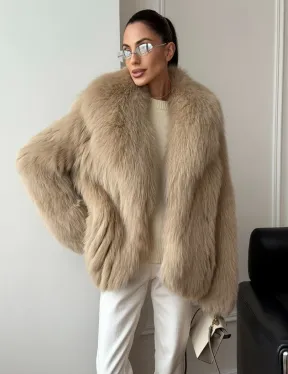 Шуба из лисы в росшив