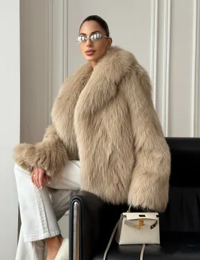 Шуба из лисы в росшив