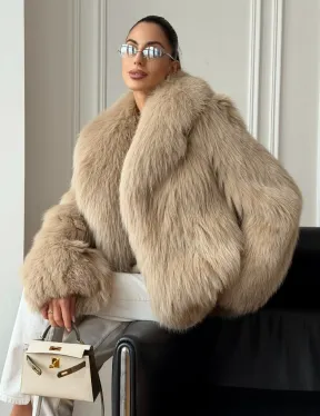 Шуба из лисы в росшив