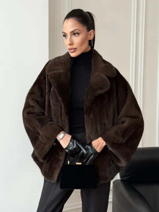 Короткая шуба из натурального меха норки