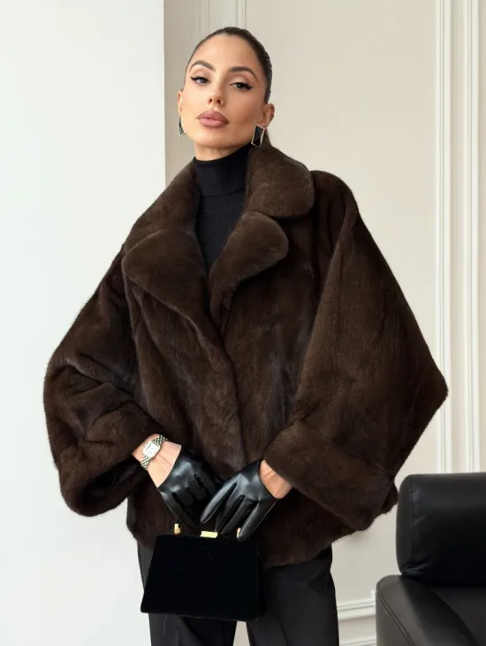 Короткая шуба из натурального меха норки