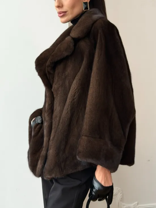 Короткая шуба из натурального меха норки