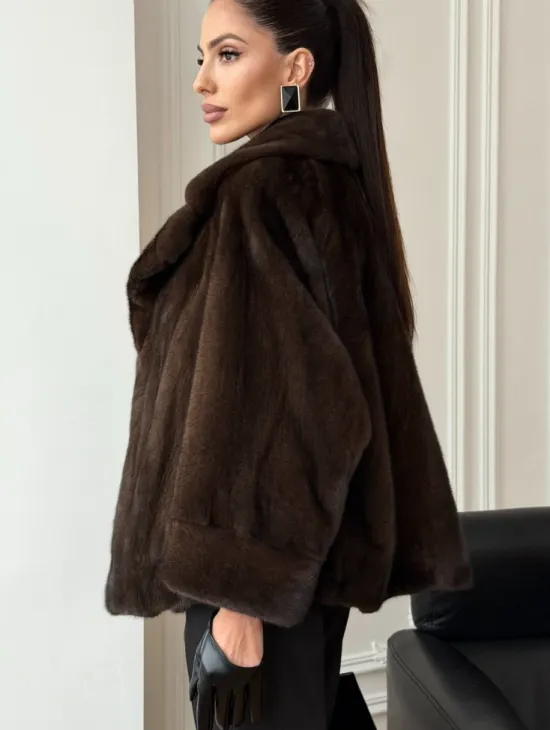 Короткая шуба из натурального меха норки