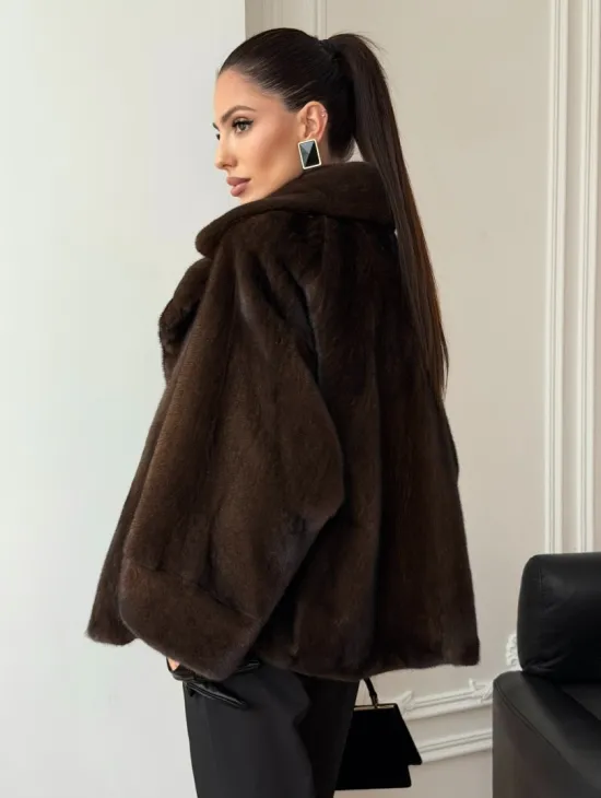 Короткая шуба из натурального меха норки