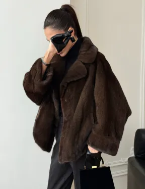Короткая шуба из натурального меха норки