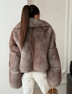 Короткая шуба из финского песца