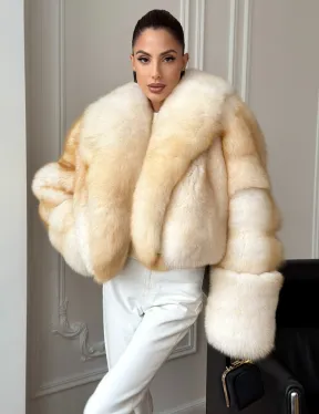 Шуба короткая из меха финского песца