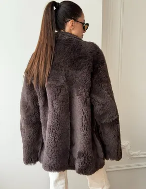 Двухсторонняя дубленка - мех тиградо