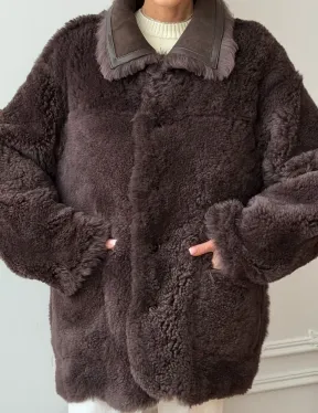 Двухсторонняя дубленка - мех тиградо