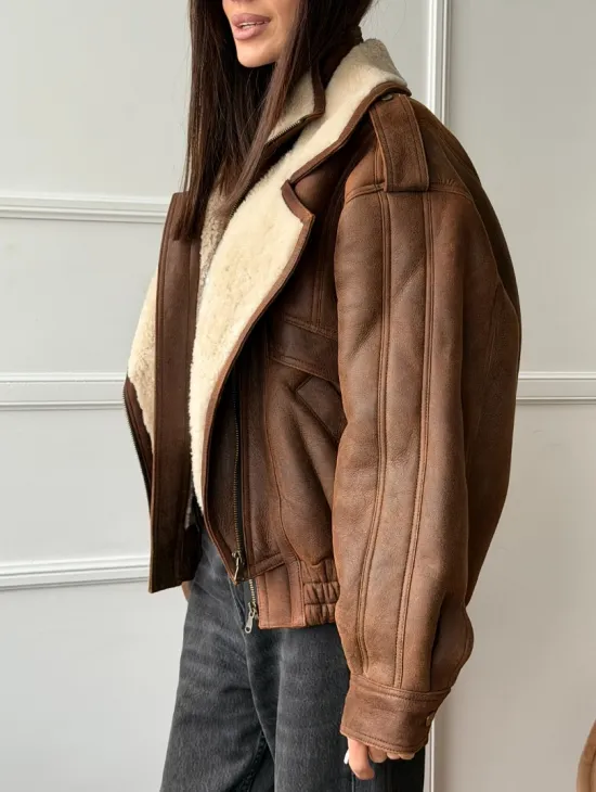 Молодежная куртка - дубленка из овчины