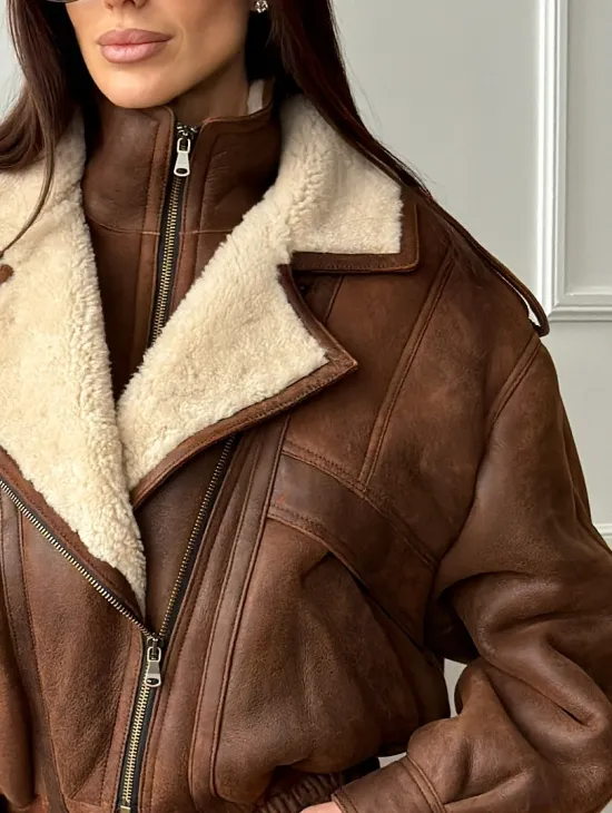 Молодежная куртка - дубленка из овчины