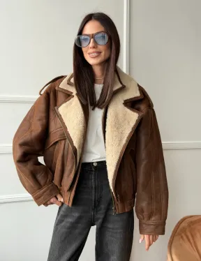 Молодежная куртка - дубленка из овчины