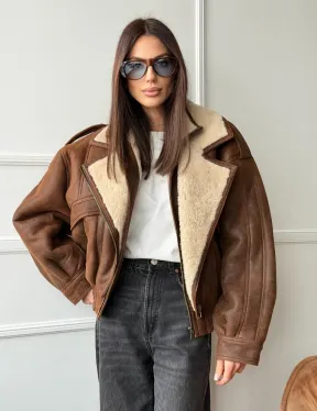 Молодежная куртка - дубленка из овчины