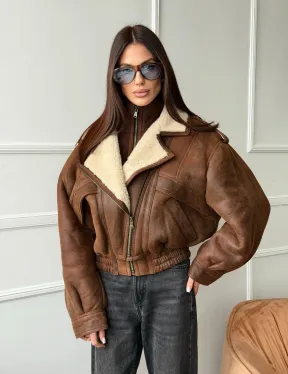 Молодежная куртка - дубленка из овчины