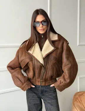 Молодежная куртка - дубленка из овчины