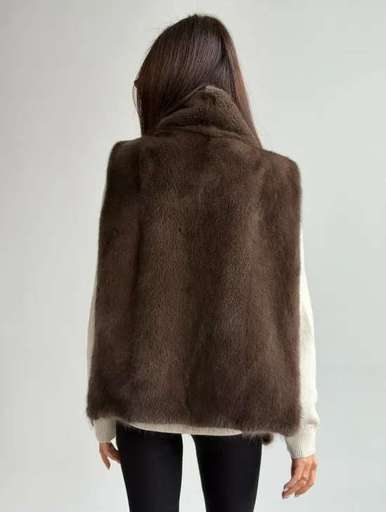 Женская меховая манишка - мех норка