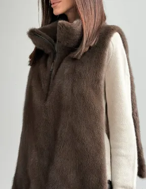 Женская меховая манишка - мех норка