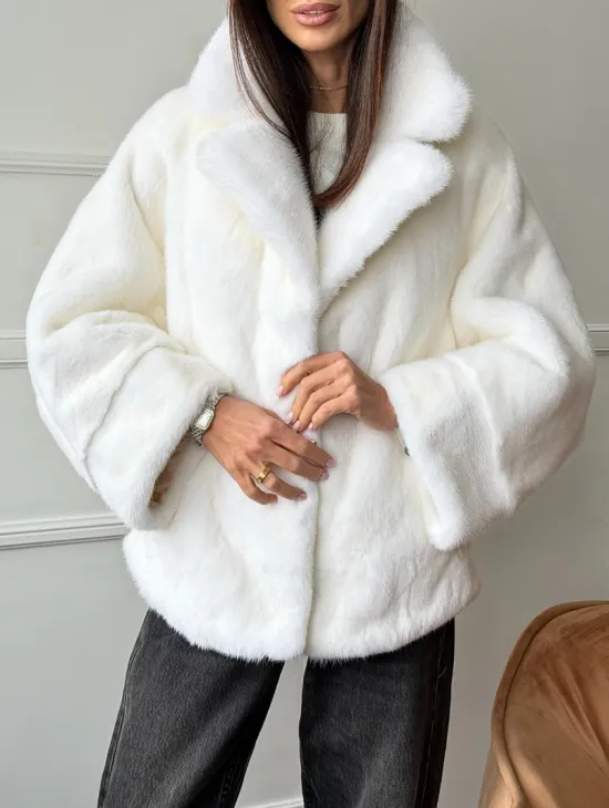 Белая шуба из скандинавской норки