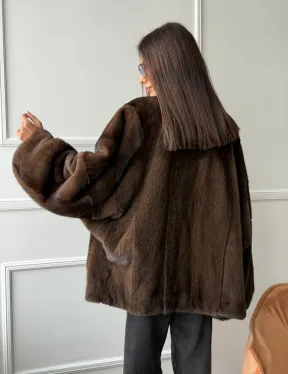 Модный норковый жакет из аукционного меха SAGA FURS