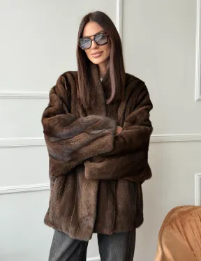 Модный норковый жакет из аукционного меха SAGA FURS