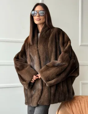 Модный норковый жакет из аукционного меха SAGA FURS