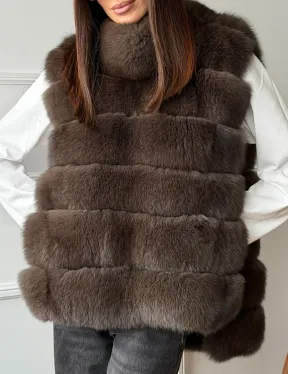 Меховая манишка под соболь из песца