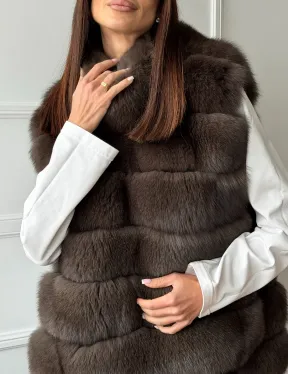 Меховая манишка под соболь из песца