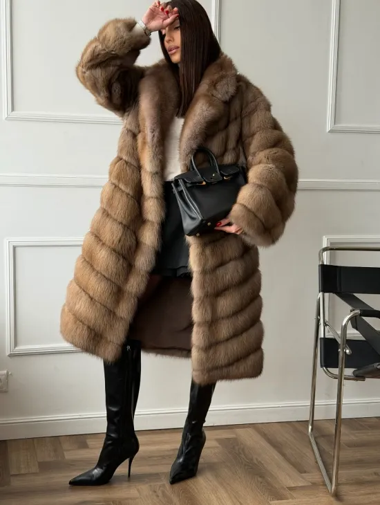 Шуба из куницы - английский воротник