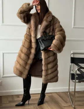 Шуба из куницы - английский воротник