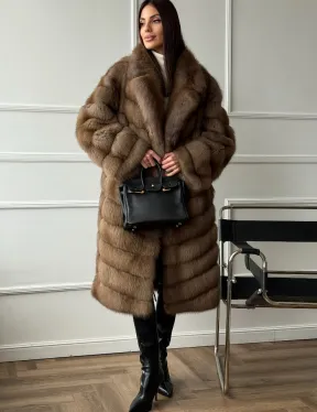 Шуба из куницы - английский воротник
