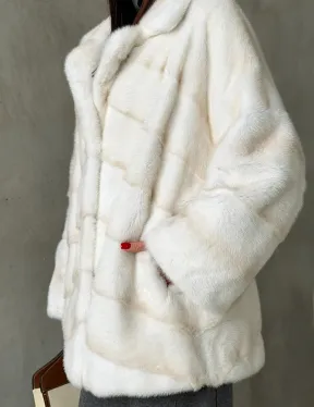 Полушубок норковый в цвете паломино