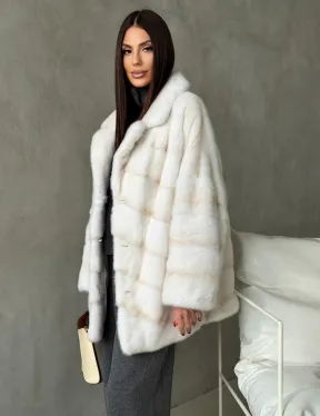 Полушубок норковый в цвете паломино