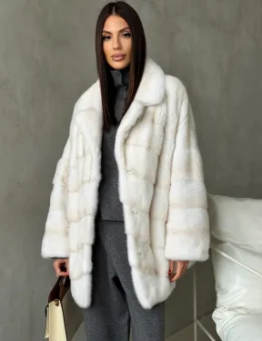 Полушубок норковый в цвете паломино