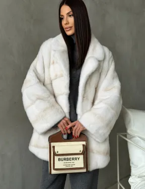 Полушубок норковый в цвете паломино